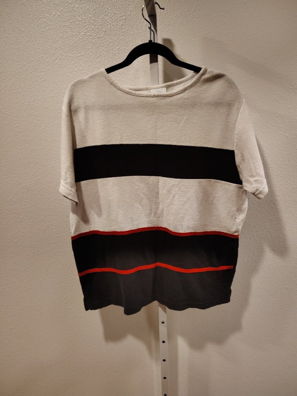 Bobbie Brooks Women's Short Sleeve Top Stripes Striped Color Blocked Crew Neck
